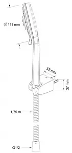 Душевой набор Swedbe Calypso хром 5094, 2