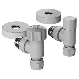 Комплект вентилей терморегулирующих угловых 15x1.0 x ½"н Royal Thermo Design Pro белый RATVXU11215WH Комплект вентилей терморегулирующих угловых 15x1.0 x ½"н Royal Thermo Design Pro белый RATVXU11215WH, 2