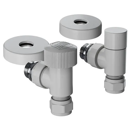 Комплект вентилей терморегулирующих угловых 15x1.0 x ½"н Royal Thermo Design Pro белый RATVXU11215WH