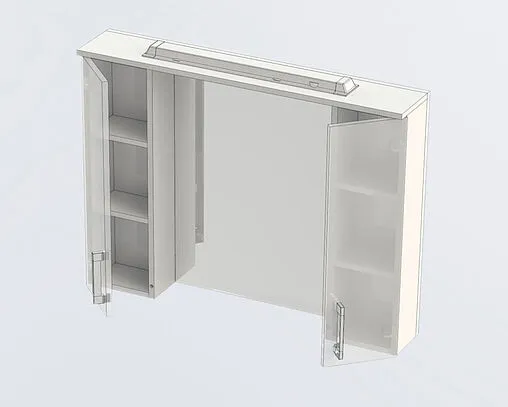 Шкаф-зеркало Aquanet Тиана 100 белый/дуб светлый 172806