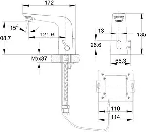 Смеситель для раковины сенсорный Cersanit Sense хром 63106 Смеситель для раковины сенсорный Cersanit Sense хром 63106, 2