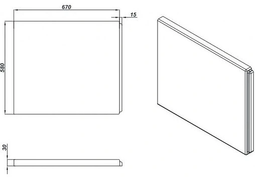 Панель для ванны боковая Cersanit Lorena 70 белый PB-TYPE1*70-W