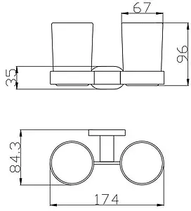Стакан двойной Rav Slezak Yukon хром/белый YUA0202CB, 2