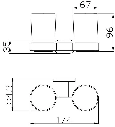 Стакан двойной Rav Slezak Yukon хром/белый YUA0202CB