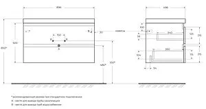 Тумба под умывальник подвесная Cezares Molveno 90 Beton MOLVENO-90-2C-SO-BET Тумба под умывальник подвесная Cezares Molveno 90 Beton MOLVENO-90-2C-SO-BET, 2