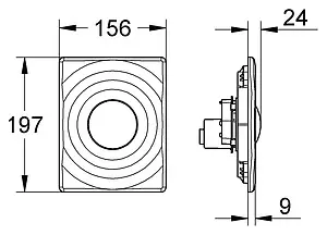 Клавиша смыва для унитаза Grohe Surf 38574000 хром глянцевый Клавиша смыва для унитаза Grohe Surf 38574000 хром глянцевый, 2