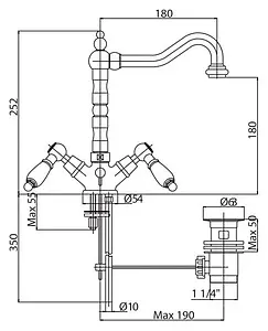 Смеситель для раковины Cezares Diamond хром DIAMOND-LS2-01-Sw-N, 2