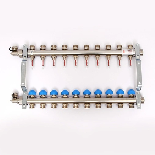 Группа коллекторная с расходомерами 10 отводов 1&quot;н/н x ¾&quot;ек Uni-fitt 455W4310