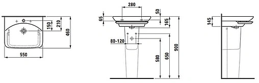 Раковина Laufen Palace 55 белый 8.1070.1.000.104.1