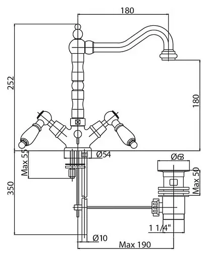 Смеситель для раковины Cezares Diamond хром DIAMOND-LS2-01-Sw-N