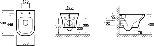 Унитаз подвесной безободковый Jacob Delafon Vox Rimless белый EDM102-00