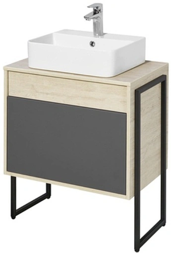 Тумба-умывальник подвесная Aquaton Лофт Урбан 65 графит/орегон 1A2540K0LQX60