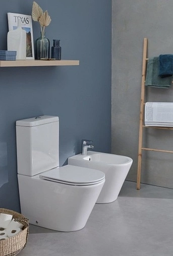 Унитаз-компакт безободковый Jacob Delafon Rodin+ Rimless белый UJAB102-00+ETAB232-00