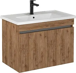 Тумба-умывальник подвесная ISVEA Trio 80 орех 24TRS162080I Тумба-умывальник подвесная ISVEA Trio 80 орех 24TRS162080I, 1