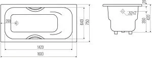 Ванна чугунная Goldman Donni 160x75 DN16075 Ванна чугунная Goldman Donni 160x75 DN16075, 2