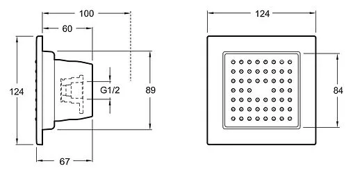 Душевая форсунка Jacob Delafon WaterTile хром E8002-CP