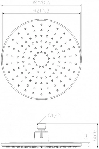 Лейка верхнего душа Swedbe Calypso хром 5045