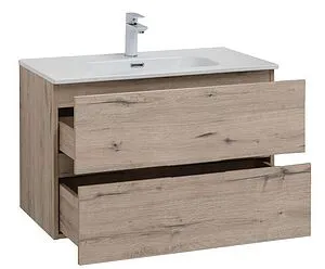 Тумба-умывальник подвесная Aquanet Алвита New 80 дуб веллингтон 00277517+00254364, 5