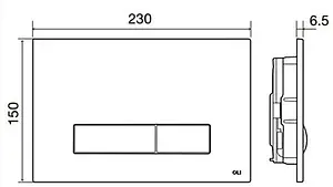 Клавиша смыва для унитаза OLI Glam OLIpure 139181 черный матовый Клавиша смыва для унитаза OLI Glam OLIpure 139181 черный матовый, 2