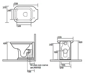 Унитаз приставной Kerasan Waldorf белый 411801 Унитаз приставной Kerasan Waldorf белый 411801, 2