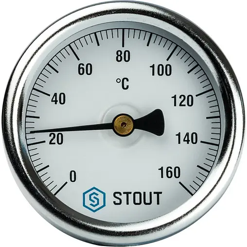 Термометр биметаллический Stout 63мм 160°С гильза 50мм ½&quot; SIM-0002-635015