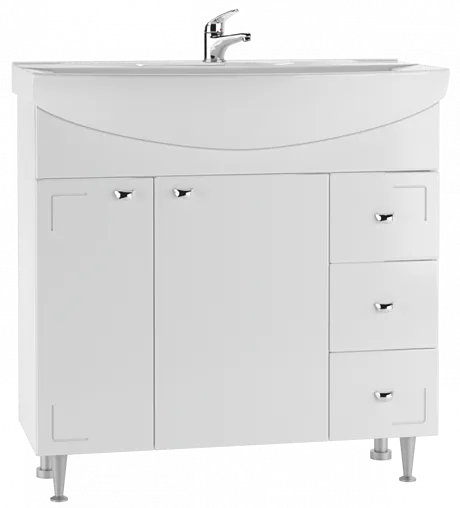 Тумба под умывальник напольный Айсберг Элеганс 85 белый DA1136T
