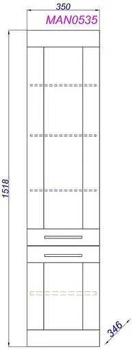 Шкаф-пенал подвесной Aqwella Manchester 35 белый MAN0535 Шкаф-пенал подвесной Aqwella Manchester 35 белый MAN0535