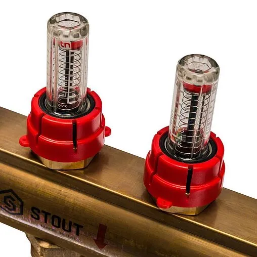 Группа коллекторная с расходомерами 11 отводов 1&quot;в/в x ¾&quot;ек Stout SMB 0473 000011