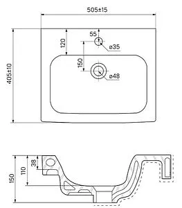 Тумба-умывальник напольная IDDIS New Sena 50 белый/дерево NSE50W1i95K Тумба-умывальник напольная IDDIS New Sena 50 белый/дерево NSE50W1i95K, 3