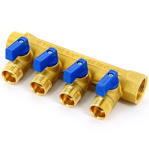 Коллектор запорный проходной 4 отвода ¾&quot;в/н x ½&quot;к Tiemme NINO 1820016