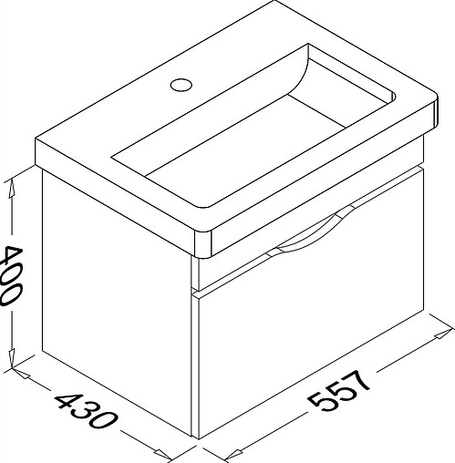 Тумба-умывальник подвесная ISVEA Neo 60 серый 21NGS319060E Тумба-умывальник подвесная ISVEA Neo 60 серый 21NGS319060E