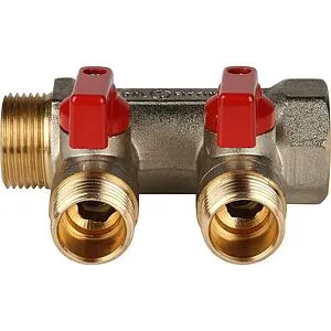 Коллектор запорный проходной 2 отвода красный ¾"в/н x ½"н Stout SMB 6200 341202 Коллектор запорный проходной 2 отвода красный ¾"в/н x ½"н Stout SMB 6200 341202, 4