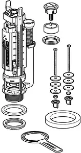 Механизм сливной для бачка двухрежимный Geberit Impuls 290 282.303.21.2, 3