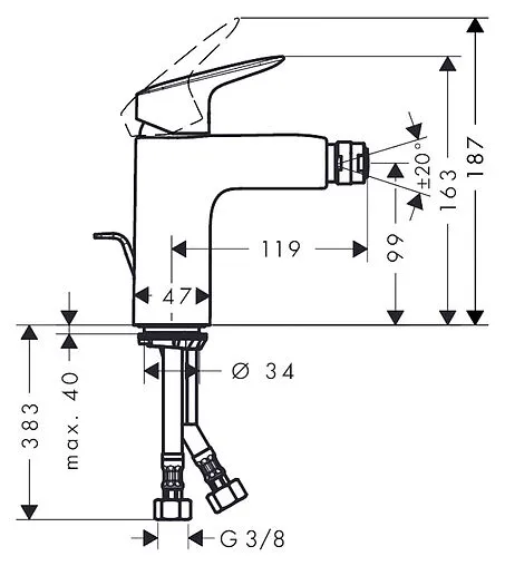 Смеситель для биде Hansgrohe Logis хром 71200000