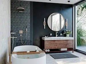 Термостат для 2 потребителей Hansgrohe Ecostat Square полированное золото 15714990 Термостат для 2 потребителей Hansgrohe Ecostat Square полированное золото 15714990, 4