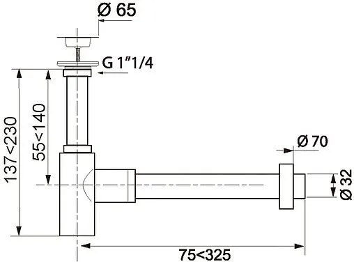 Сифон бутылочный для раковины Wirquin Lineis чёрный матовый 30987099 Сифон бутылочный для раковины Wirquin Lineis чёрный матовый 30987099