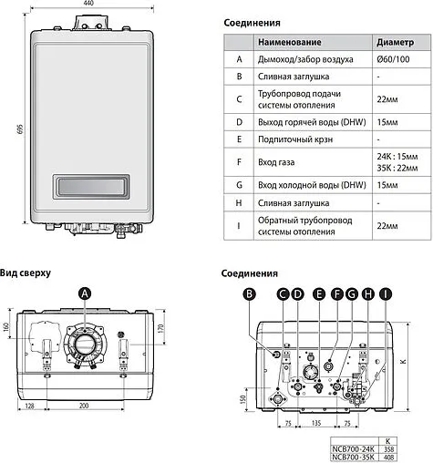 Настенный конденсационный газовый котел двухконтурный турбированный 35кВт Navien NCB700 35K PNCB7000041L001 Настенный конденсационный газовый котел двухконтурный турбированный 35кВт Navien NCB700 35K PNCB7000041L001