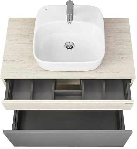 Тумба-умывальник подвесная Aquaton Лофт Урбан 80 графит/орегон 1A2476K4LQX60