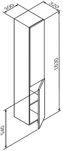 Шкаф-пенал подвесной Am.Pm Gem 30 R графит матовый M90CHR0306GM