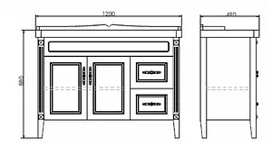 Тумба-умывальник напольная Comforty Палермо 120 белый 00004142367CF Тумба-умывальник напольная Comforty Палермо 120 белый 00004142367CF, 2