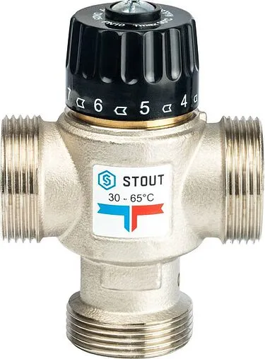 Трехходовой термостатический смесительный клапан 1¼&quot; +30...+65°С Kvs 3.5 Stout SVM-0025-356532