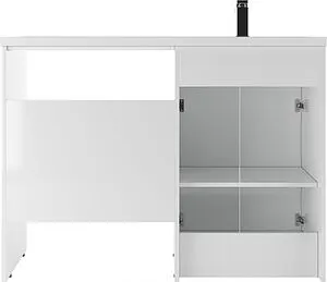 Тумба-умывальник напольная над стиральной машиной Айсберг Норма 120 белый DA1659T+, 5