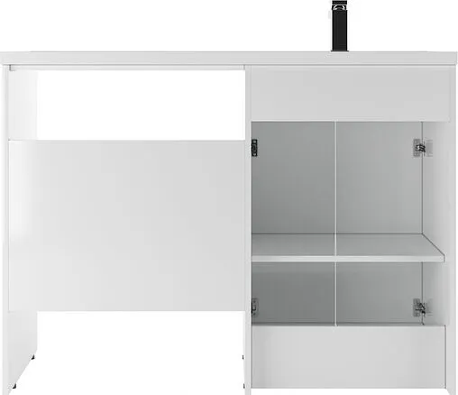 Тумба-умывальник напольный, над стиральной машиной Айсберг Норма 120 белый DA1659T+