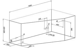 Ванна акриловая Aquanet Bright 160x90 R 00213351, 3