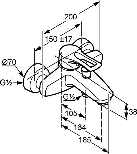 Смеситель для ванны Kludi MX хром 334450562 Смеситель для ванны Kludi MX хром 334450562