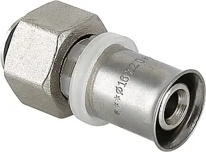 Муфта пресс с накидной гайкой 16мм x ½"к Valtec VTc.712.N.1604 Муфта пресс с накидной гайкой 16мм x ½"к Valtec VTc.712.N.1604, 1