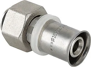 Муфта пресс с накидной гайкой 16мм x ½"к Valtec VTc.712.N.1604 Муфта пресс с накидной гайкой 16мм x ½"к Valtec VTc.712.N.1604, 1