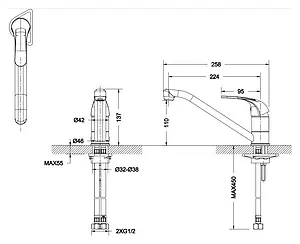 Смеситель для кухни Bravat Fit хром 7F7135188CP-RUS, 2