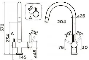 Смеситель для кухни с подключением к фильтру Omoikiri Yamada-C хром 4994224, 2