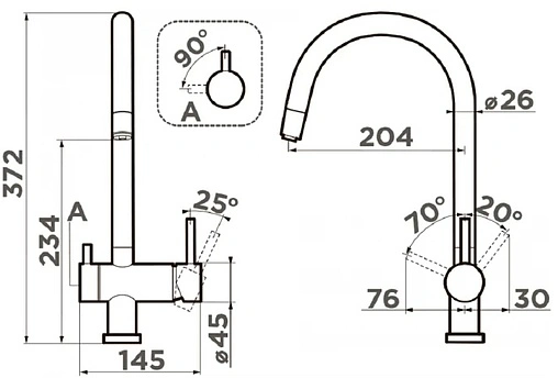 Смеситель для кухни с подключением к фильтру Omoikiri Yamada-AB античная латунь 4994264
